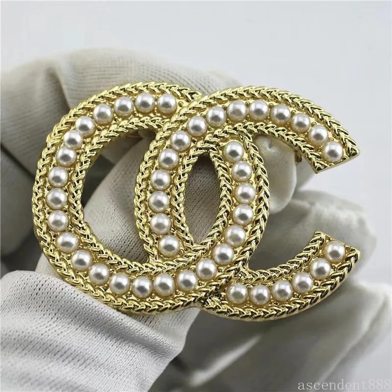 Designer Jewerly Brand Letter Diamond Brooches Crystal Rhinestone Jewelry Woman Lapel Pins Brooch Luxury Wedding Party Gift