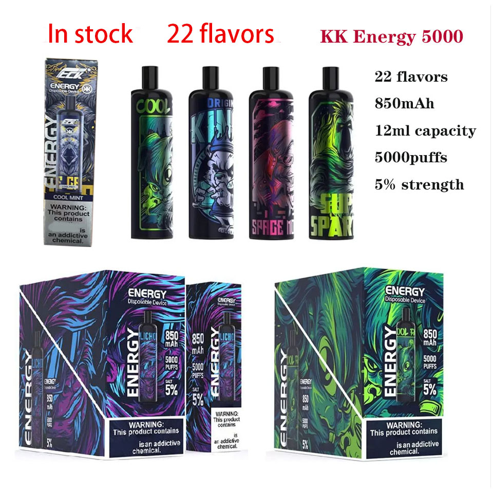 Authentic KK ENERGY 5000 Puffs Disposable Vape E Cigarette Rechargeable 850mah Battery 22 Colors Mesh Coil Pre-filled 12ml Cartridge bang 5000 elf bars 5000
Authentic KK ENERGY 5000 Puffs Disposable Vape E Cigarette Rechargeable 850mah Battery 22 Colors Mesh Coil Pre-filled 12ml Cartridge bang 5000 elf bars 5000