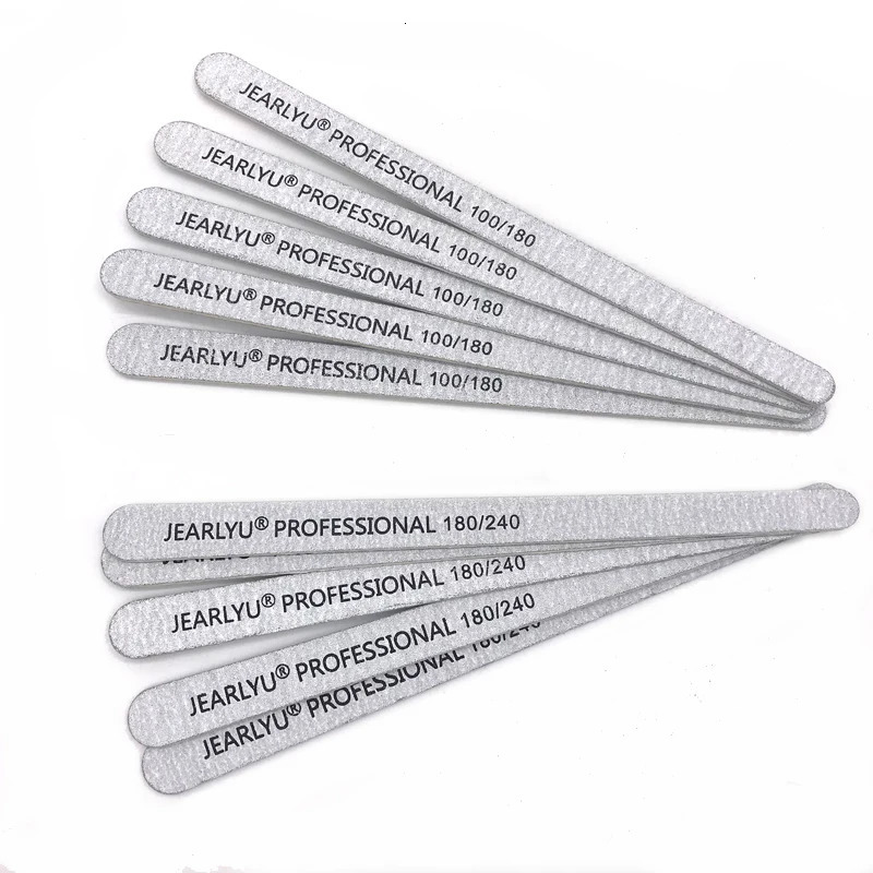Nail Files 10 PcsLot Wooden Nail File 100180240 Grey Sandpaper Buffer Block Professional Pedicure Manicure Gel Polishing Files Tools Set 231123