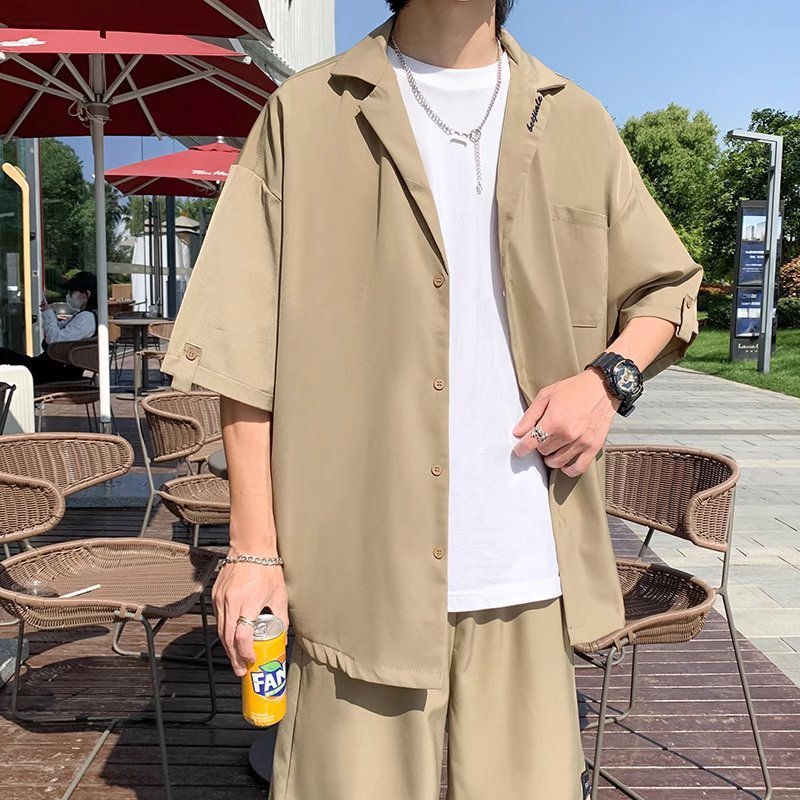 Men's Tracksuits Men's High end Men's Summer British Style Casual Small Fashion Two Piece Thin Set 230424