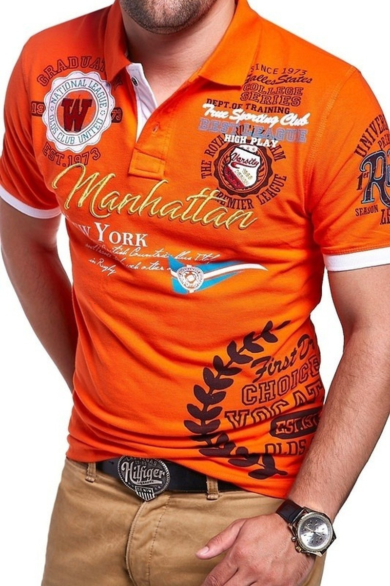 Men's Polos ZOGAA Men's Fashion Stylish graphic printing Short-sleeved Polo Shirts 230424