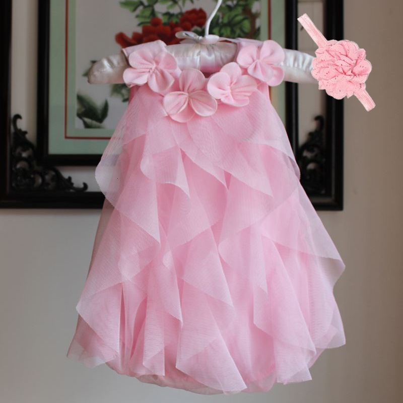 Girl s Dresses Christmas Baby Girls Dress Summer Chiffon Evening Birthday Party Kids Girl Clothes Headband 230422