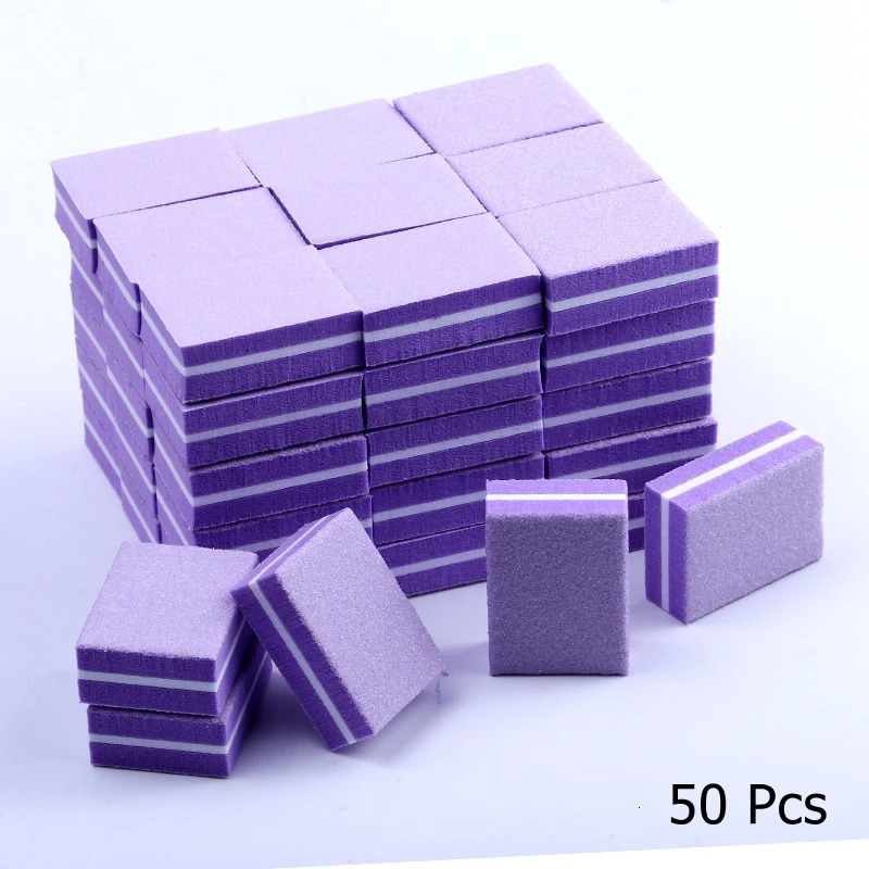Nail Files 102550pcs lot Double-sided Mini Nail File Blocks Colorful Sponge Nail Polish Sanding Buffer Strips Polishing Manicure Tools 231123