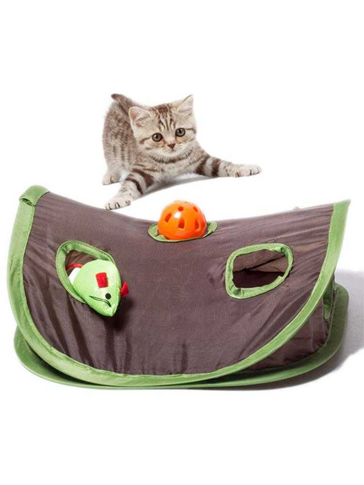 New Cute Pet Cat Interactive Hide Seek Game 9 Holes Tunnel Mouse Hunt Intelligence Toy Pet Hidden Hole Kitten Foldable Toys