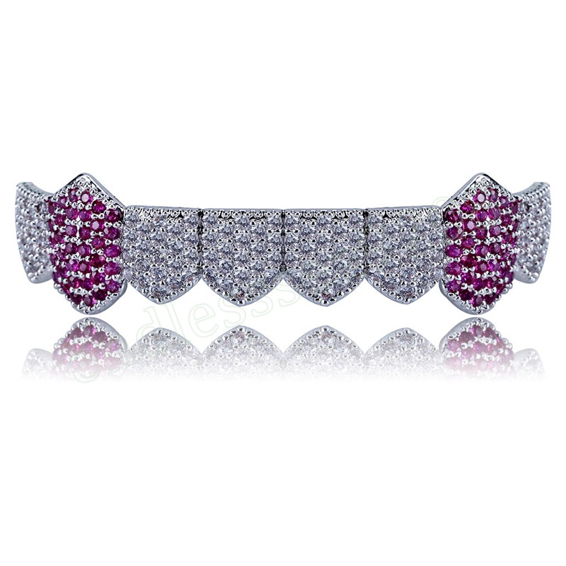 Hip Hop Iced Out Grillz Teeth Gold Silver Color Grills Tooth Jewelry For Men Women Bottom Caps Goth Fashion Jewelry