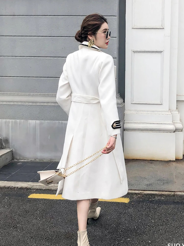 Women's Wool Blends Winter Double Breasted Black Long Woolen Coats Women Thicken Slim Wool Blend Jackets Warm Cotton Padded Lined Abrigos Largos 