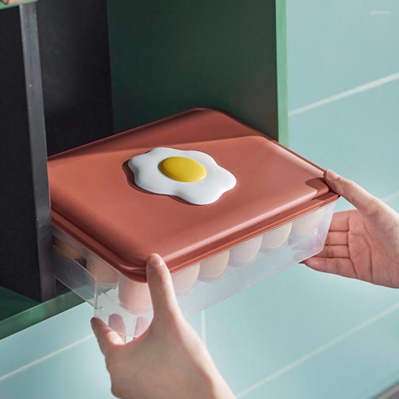 Storage Bottles Egg Container With Lid Holder Case Clear PP Non-slip Portable Fridge Organizer Box