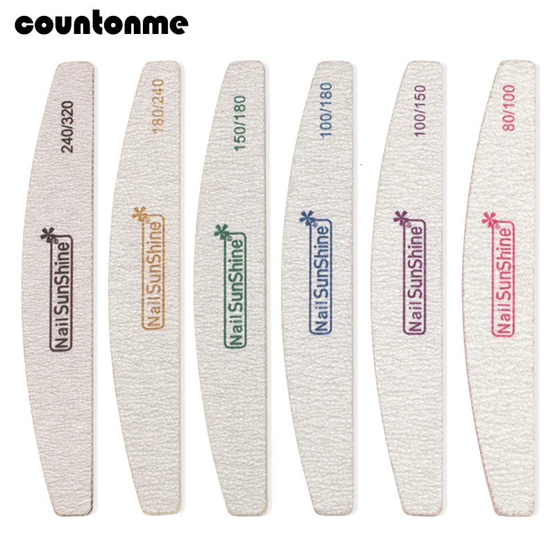 Nail Files 50pcs Acrylic Nail File Strong Sandpaper Nail Buffer Block For Manicure Lime a ongle 80100150180240320 Washable Boat Files 231123