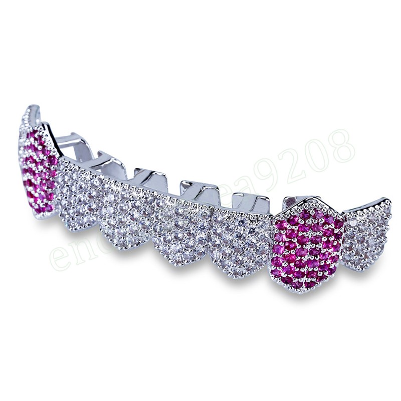 Hip Hop Iced Out Grillz Teeth Gold Silver Color Grills Tooth Jewelry For Men Women Bottom Caps Goth Fashion Jewelry