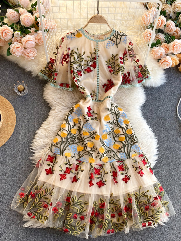 Casual Dresses Women Elegant Mesh Lace Embroidered Flower Multicolor Mermaid Dress Short Butterfly Sleeve Ruffles Harajuku Summer Vestidos 230424, Multi
Casual Dresses Women Elegant Mesh Lace Embroidered Flower Multicolor Mermaid Dress Short Butterfly Sleeve Ruffles Harajuku Summer Vestidos 230424, Multi