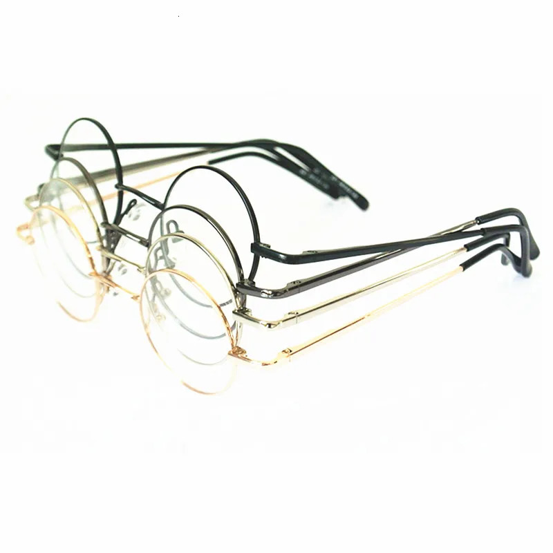 Sunglasses Frames 60s Vintage 38mm small Round Eyeglass Spring Hinges myopia Rx able Glasses Spectacles come with clear lenses 231123