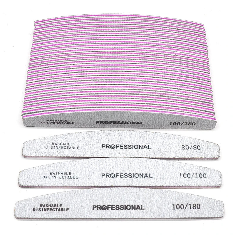 Nail Files 510 PcsLot Professional Nail Files For Manicure 80 100 180 Grey Boat Nail Polish File Emery Board Strong Sandpaper Nails File 231123