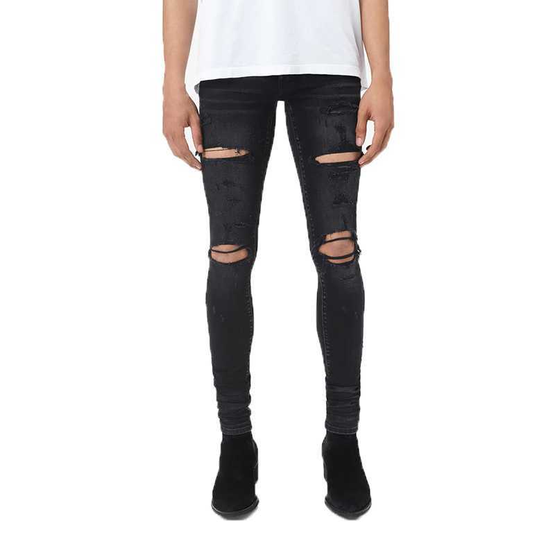 Designer Clothing Denim Pants Amiiri Washed Torn Jeans Men's Elastic High Street Slp Slim Fit Small Feet Tide Beggar Ins Pants Distressed Ripped Skinny Pants, Light blue
Designer Clothing Denim Pants Amiiri Washed Torn Jeans Men's Elastic High Street Slp Slim Fit Small Feet Tide Beggar Ins Pants Distressed Ripped Skinny Pants, Light blue