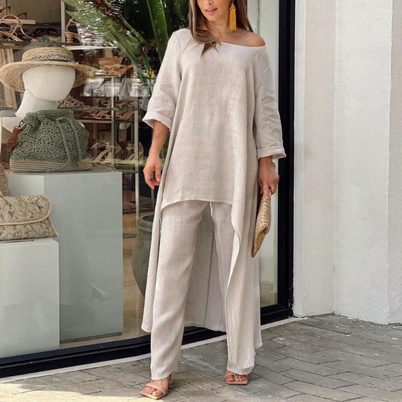 Women' Two Piece Pants Fashion Matching Sets 2023 Summer Women' Tracksuit Casual 3/4 Sleeve Asymmetrical Blouse Suits 2PCS Loose Pant, Blue
Women' Two Piece Pants Fashion Matching Sets 2023 Summer Women' Tracksuit Casual 3/4 Sleeve Asymmetrical Blouse Suits 2PCS Loose Pant, Blue