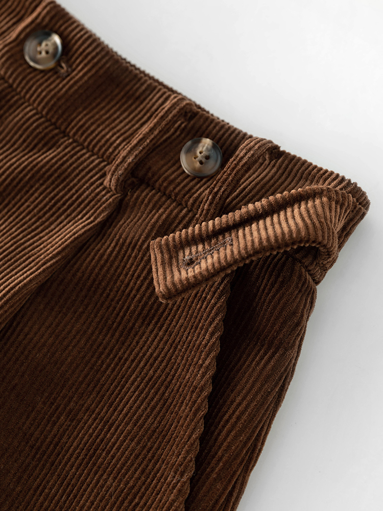 Women's Shorts FSLE Corduroy Capris Autumn Winter Retro High Waist Casual Pants Straight Shorts Solid Women 100% Cotton Casual Brown Shorts 23042
