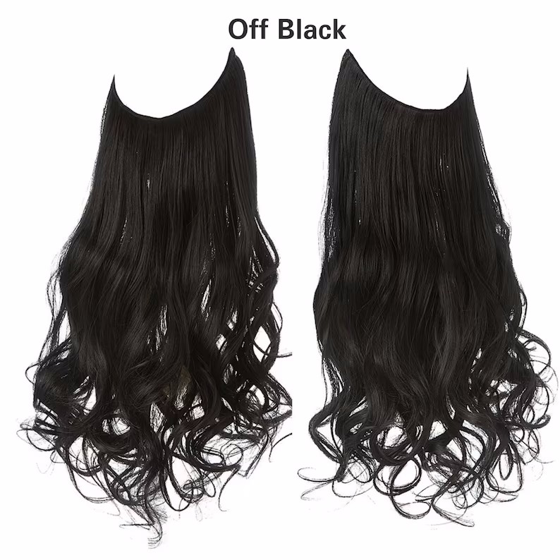 No Clip Wavy Hair Extension Hairpiece , Artificial Fake Hairstyles