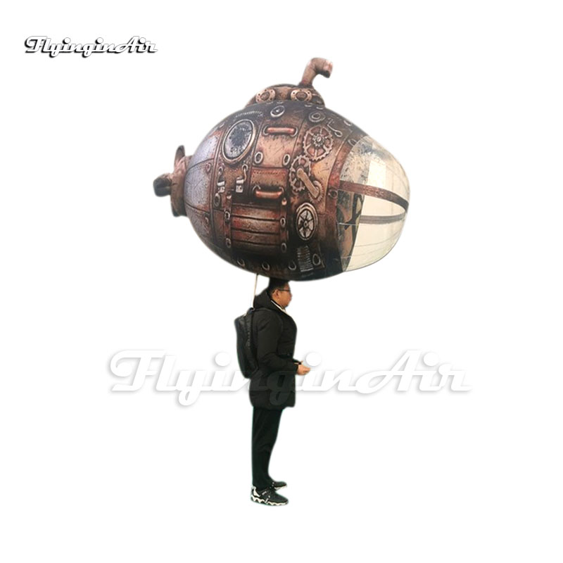 Funny Walking Inflatable Submarine Puppet Sea Theme Parade Blow Up Anime Undersea Boat Doll For Event