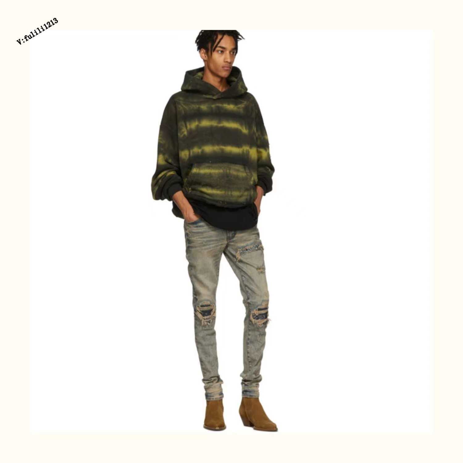 Designer Clothing Luxury Casual Fashion Denim Pants Amiiri Trendy Brand New Washed Worn Out High Elasticity Yellow Mud Coating Men's Women's Slp Jeans Trendy
Designer Clothing Luxury Casual Fashion Denim Pants Amiiri Trendy Brand New Washed Worn Out High Elasticity Yellow Mud Coating Men's Women's Slp Jeans Trendy