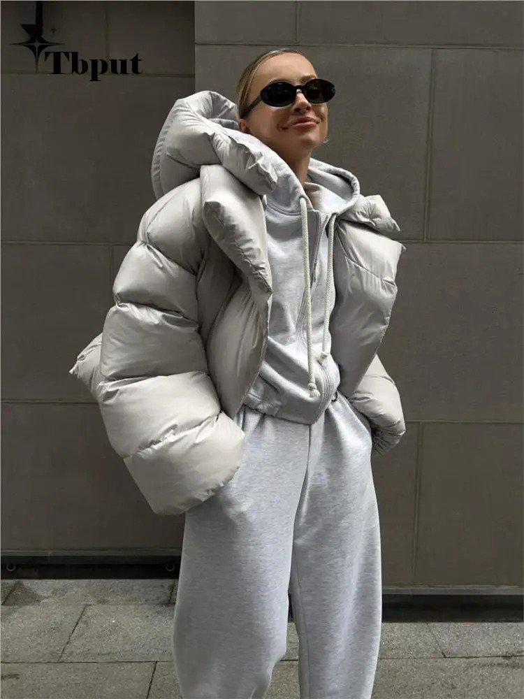 Womens Down Parkas Winter Thick Warm For Women Fashion Hooded Cottonpadded Short Jacket Female Loose High Street Solid Outwear 231123