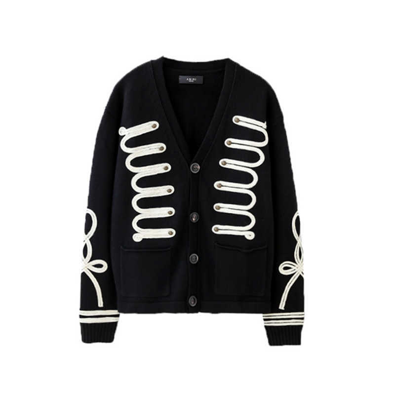 Designer Clothing Luxury Casual Mens Sweaters Amiiri High Street Knitwear Court Sweater Black Men' Women' Cardigan V-neck Casual Pure Cotton, Shipping fee
Designer Clothing Luxury Casual Mens Sweaters Amiiri High Street Knitwear Court Sweater Black Men' Women' Cardigan V-neck Casual Pure Cotton, Shipping fee