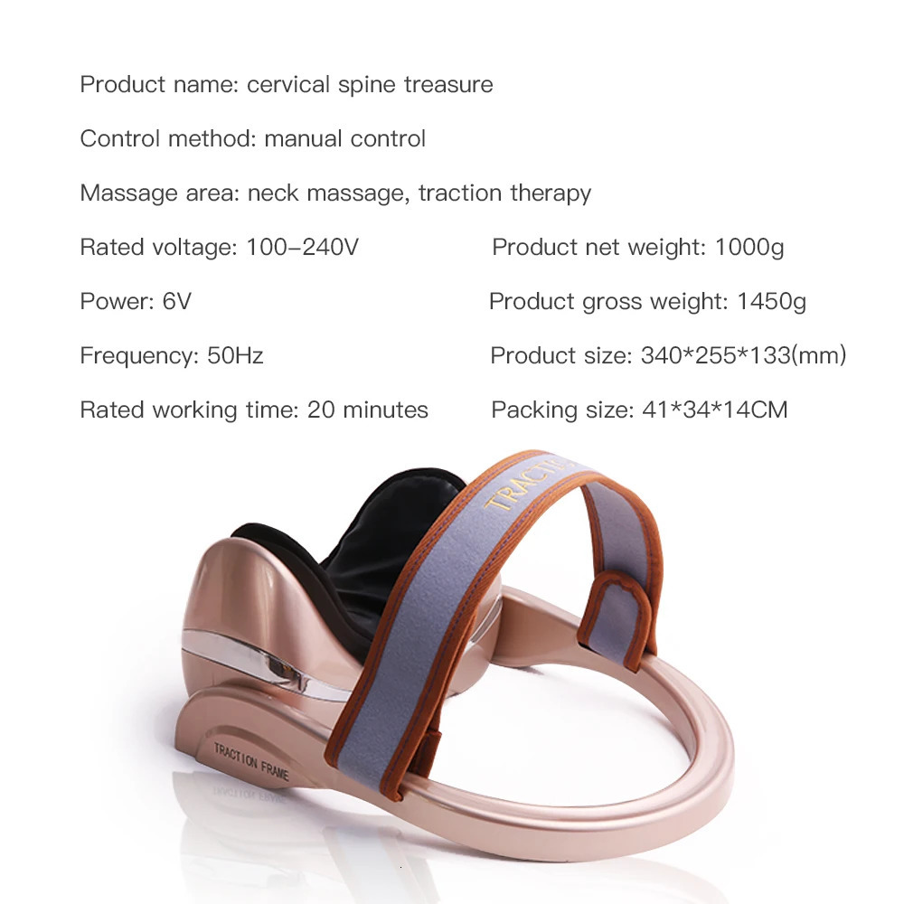 Face Care Devices Electric Neck Massager Infrared Heating Airbag Traction Vibration Shoulder Cervical Spine Support Pain Relief 231123