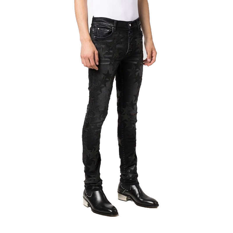 Designer Clothing Luxury Casual Fashion Denim Pants Amiiri Quan Zhilong Gd Trendy Brand 21fw Worn Out Star Fit Elastic Slp Mens Jeans Distressed Ripped Skinny Motocy, Black
Designer Clothing Luxury Casual Fashion Denim Pants Amiiri Quan Zhilong Gd Trendy Brand 21fw Worn Out Star Fit Elastic Slp Mens Jeans Distressed Ripped Skinny Motocy, Black