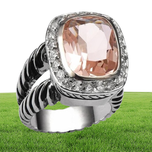 Morganite 925 Sterling Silver High Quantity Ring For Men and Women Fashion Jewelry Party Gift Size 6 7 8 9 10 F14615160471