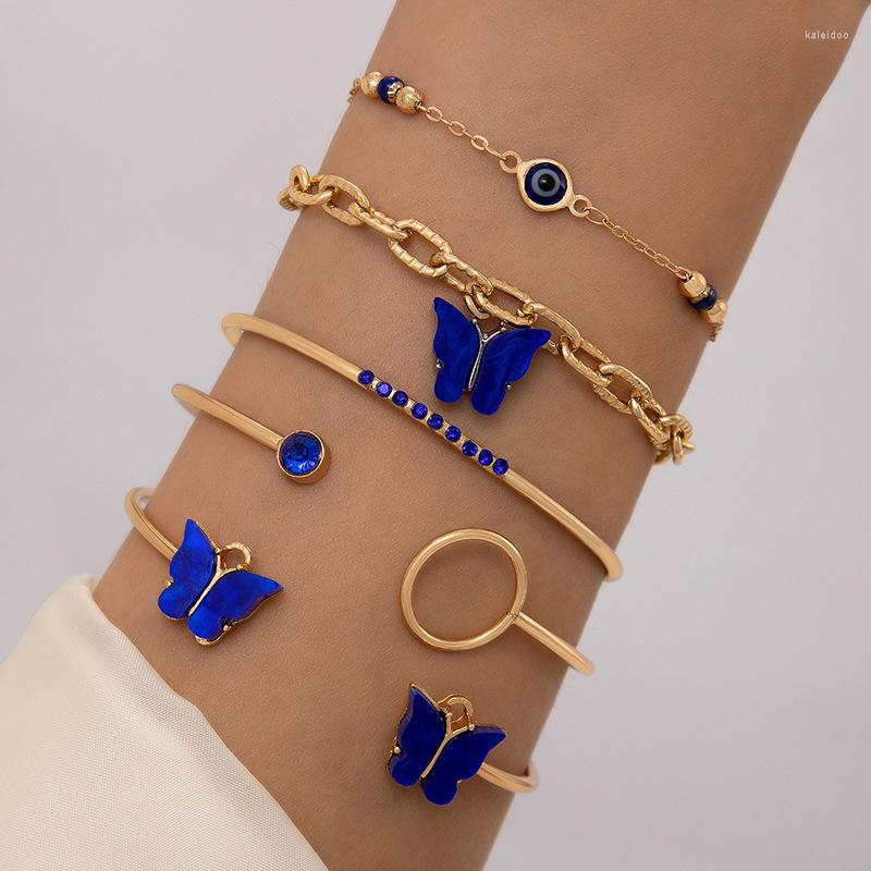 Charm Bracelets KMVEXO Fashion Crystal Butterfly Set Thick Chains Open Bangles For Women Gifts 2023 Trendy Jewelry
Charm Bracelets KMVEXO Fashion Crystal Butterfly Set Thick Chains Open Bangles For Women Gifts 2023 Trendy Jewelry