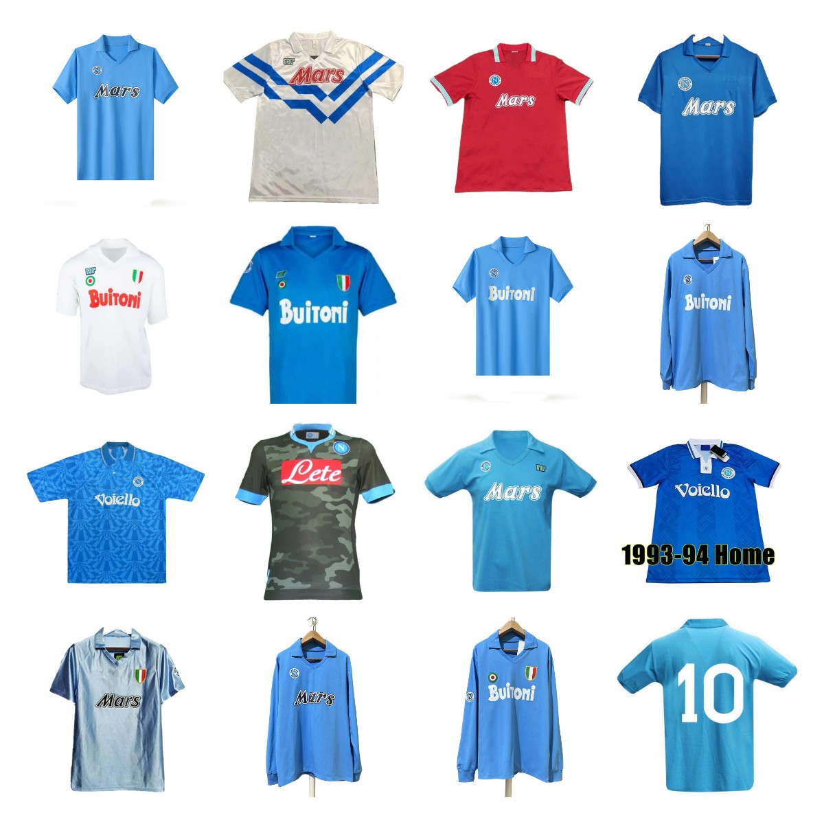 Top Napoli Retro Soccer Jerseys 1986 87 88 89 90 91 93 MARADONA Naples Football Shirts Italia VINTAGE CLASSIC Neapolitan Di Canio maillot de foot