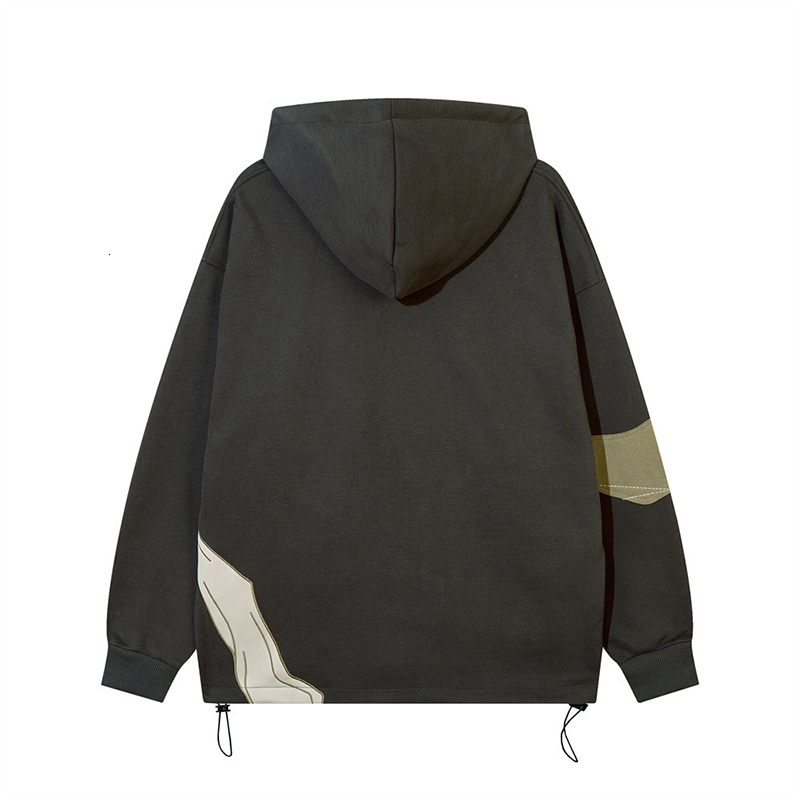 Men's Hoodies Sweatshirts Fewq Y2k Men's Hoodie High Street Stitching Colorful Embroidery Men's Sweatshirt Harajuku Pullovers Summer Fa