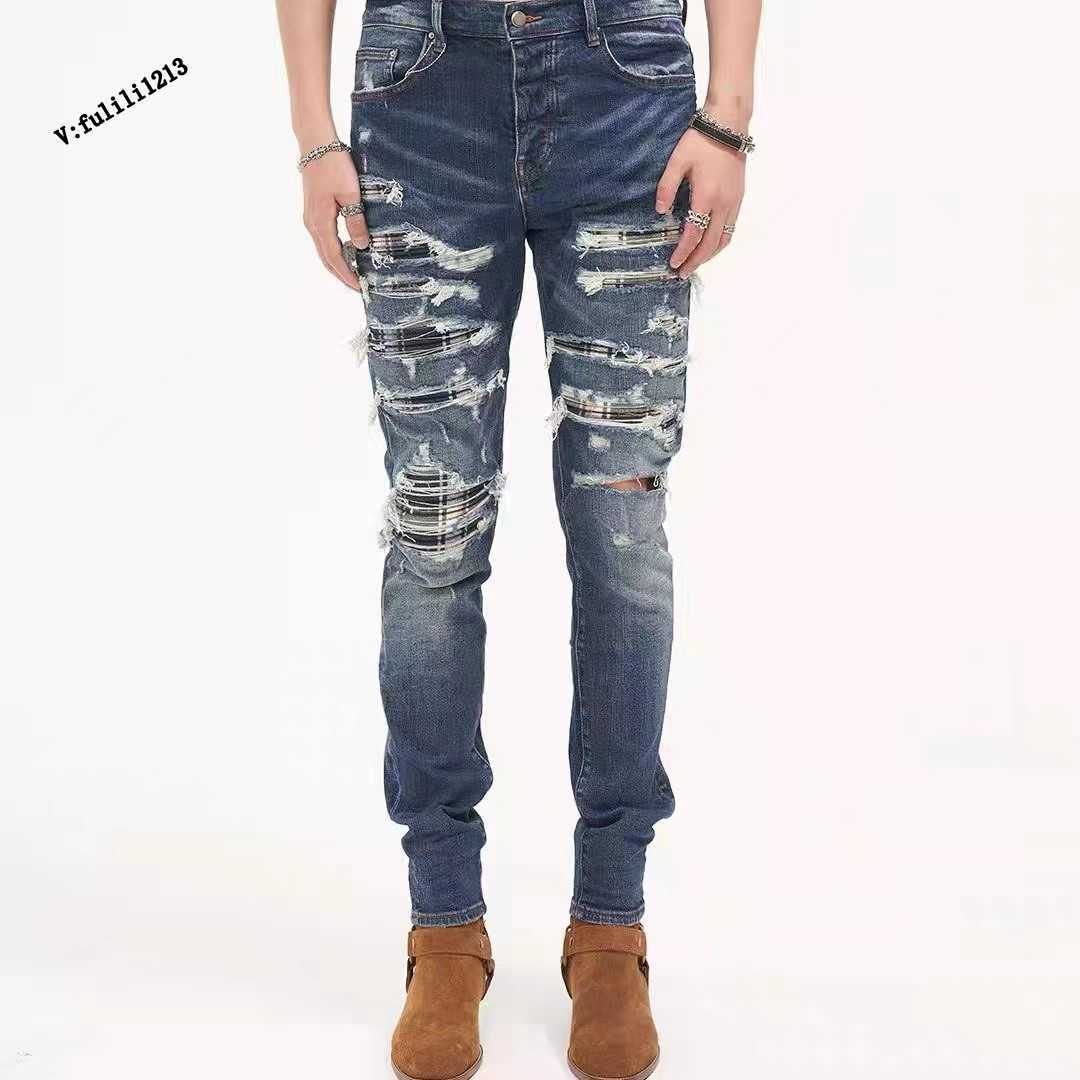 Designer Clothing Luxury Casual Fashion Denim Pants Amiiri Spring Autumn Wash Jeans Mens Slim Fit Knee Hole Patch Beggar Pants Distressed Ripped Skinny Motocycle Ro, Blue
Designer Clothing Luxury Casual Fashion Denim Pants Amiiri Spring Autumn Wash Jeans Mens Slim Fit Knee Hole Patch Beggar Pants Distressed Ripped Skinny Motocycle Ro, Blue