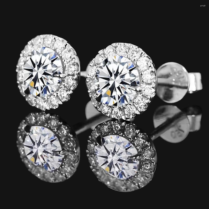 Stud Earrings 1.2CT Moissanite For Women Platinum Plating Sterling Silver Diamond Ear Studs Wedding Fine Jewelry
Stud Earrings 1.2CT Moissanite For Women Platinum Plating Sterling Silver Diamond Ear Studs Wedding Fine Jewelry