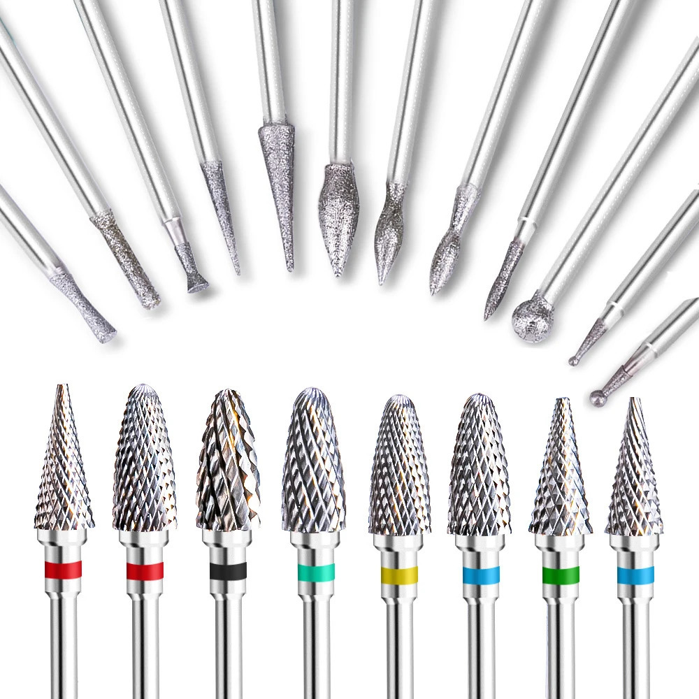 Nail Manicure Set Tungsten Nail Drill Bit Diamond Electric Manicure Drill Bits For Milling Cutter Nail Files Buffer Nail Art Equipment Accessory 23112