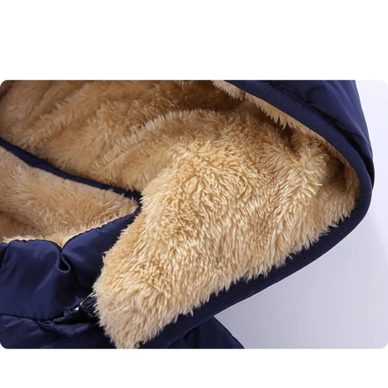 Jackets Baby Kids Boys Winter Thick Coats Warm Cashmere Outerwear For Girls Hooded Jacket Children Clothes Toddler Overcoat 1 6Y 231124
