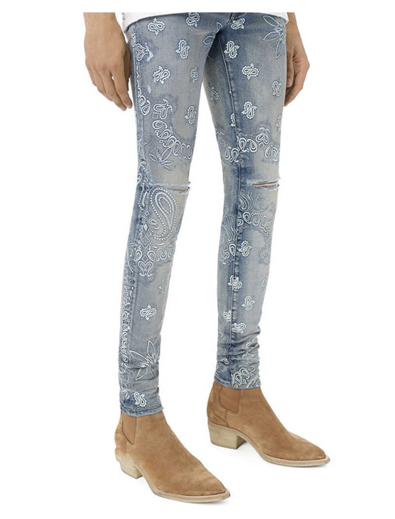 Designer Clothing Luxury Casual Fashion Denim Pants Amiiri High Street Fashion Brand Wash Blue Cashew Flower Double Knee Knife Cut Hole Slim Fit Small Foot Men's Jeans, Black
Designer Clothing Luxury Casual Fashion Denim Pants Amiiri High Street Fashion Brand Wash Blue Cashew Flower Double Knee Knife Cut Hole Slim Fit Small Foot Men's Jeans, Black