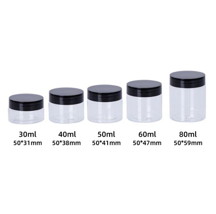 30ml 40ml 50ml 60ml 80ml accessories Thin Mint Cookies Food Candy plastic Empty PET Clear jar bottles packaging tank dry herb flower Container Customi