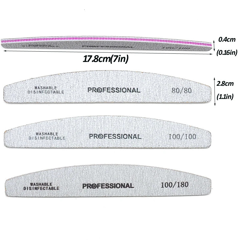 Nail Files 510 PcsLot Professional Nail Files For Manicure 80 100 180 Grey Boat Nail Polish File Emery Board Strong Sandpaper Nails File 231123
