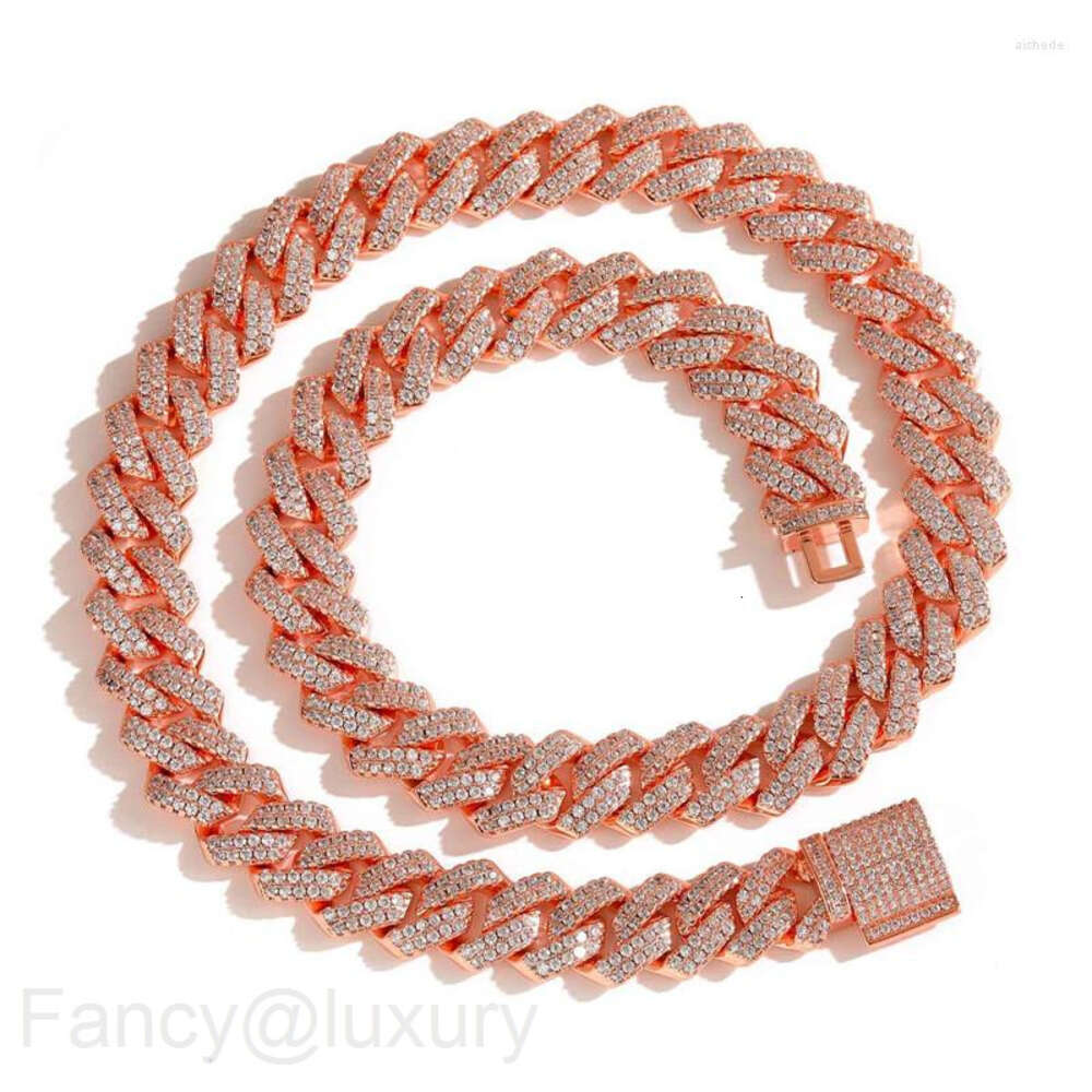 necklace moissanite chain Iced Out Cuban Chain 13MM Micro Paved CZ Stone Fashion Hip Hop Jewelry For Men Women Gift