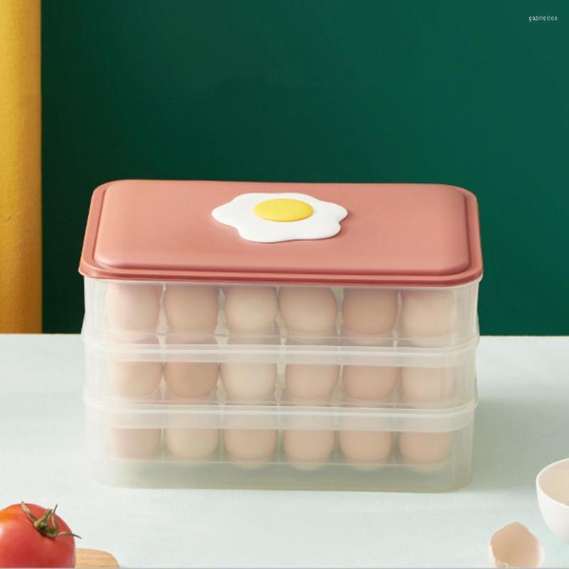 Storage Bottles Egg Container With Lid Holder Case Clear PP Non-slip Portable Fridge Organizer Box