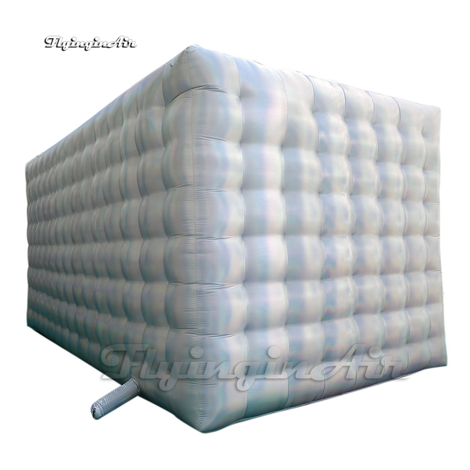 Customized Party Tent Silvery Inflatable Marquee 8m Pop Up Disco Dancing House For Club Event