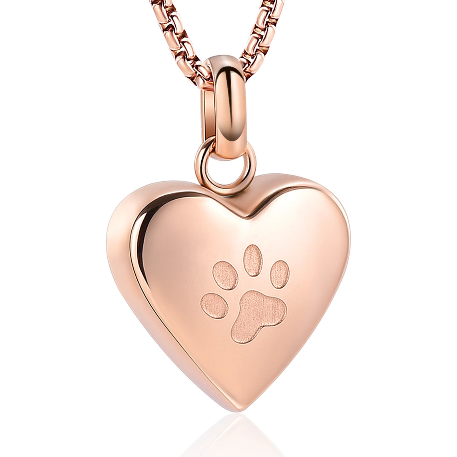 Chokers IJD8455 Dog Paw On My Heart Stainless Steel Cremation Jewelry Pendant For Ashes Loss Of Pet Keepsake Memorial Urn Necklace 231124