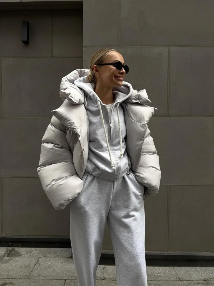 Womens Down Parkas Winter Thick Warm For Women Fashion Hooded Cottonpadded Short Jacket Female Loose High Street Solid Outwear 231123
