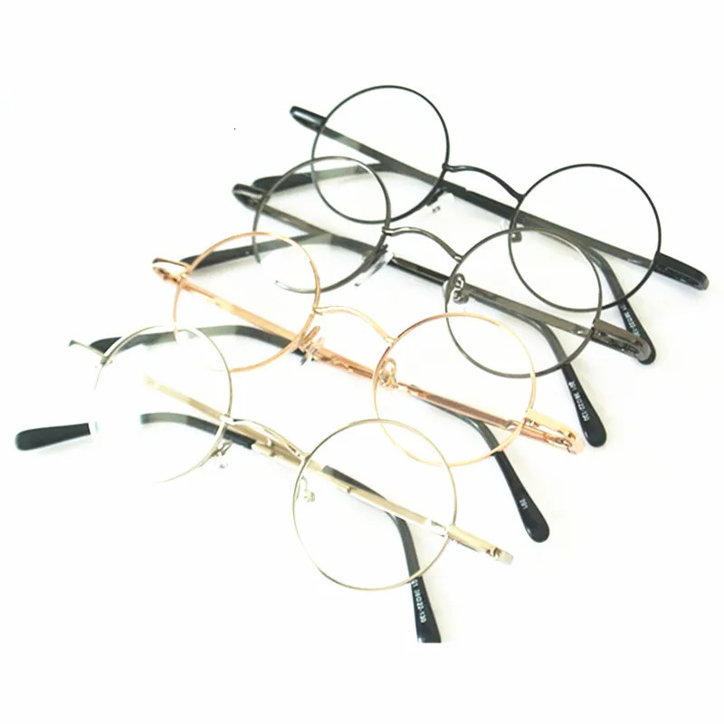 Sunglasses Frames 60s Vintage 38mm small Round Eyeglass Spring Hinges myopia Rx able Glasses Spectacles come with clear lenses 231123