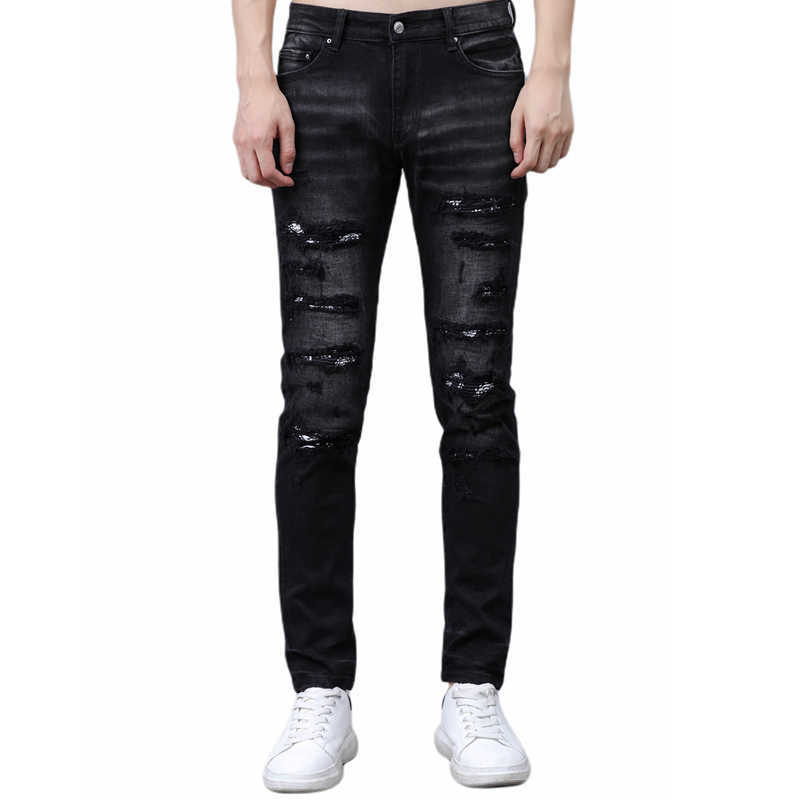 Designer Clothing Denim Pants High Street Amiiri Black Knife Cut Jeans Men's Spring New Personalized Perforated Elastic Slim Fit Small Feet Casual Trend
Designer Clothing Denim Pants High Street Amiiri Black Knife Cut Jeans Men's Spring New Personalized Perforated Elastic Slim Fit Small Feet Casual Trend