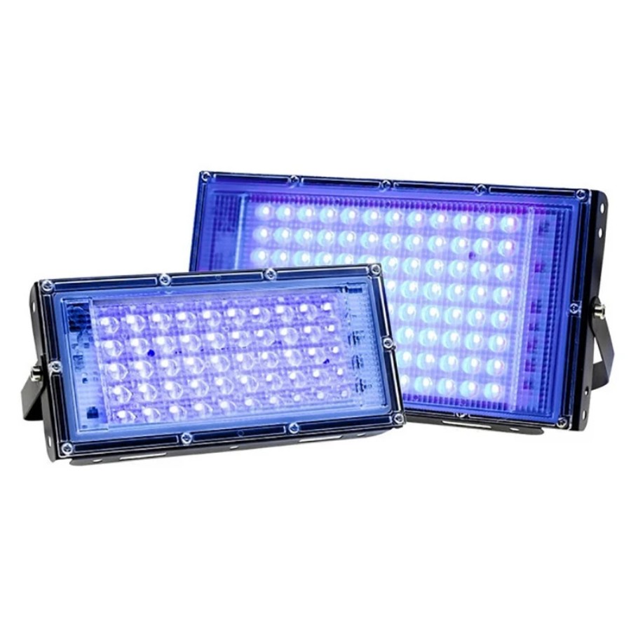 50W 100W UV Flood Lights AC 110V 220V Outdoor Floodlight 395nm 400nm Ultraviolet Fluorescent Stage Lamp With EU Plug Party Blacklight