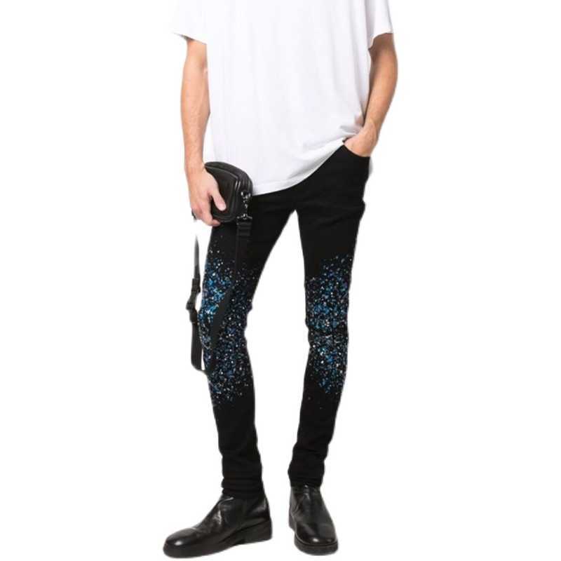 Designer Clothing Denim Pants Amiiri Jeans with Worn-out Diamonds Washed Holes Graffiti Prints Slim Fitting Jeans Distressed Ripped Skinny Motocycle Biker, Light blue
Designer Clothing Denim Pants Amiiri Jeans with Worn-out Diamonds Washed Holes Graffiti Prints Slim Fitting Jeans Distressed Ripped Skinny Motocycle Biker, Light blue