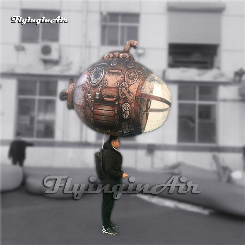 Funny Walking Inflatable Submarine Puppet Sea Theme Parade Blow Up Anime Undersea Boat Doll For Event