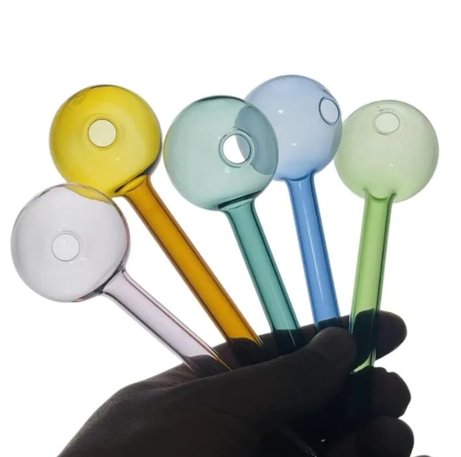 40mm ball Glass Oil Burner Pipe Clear Color quality pipes transparent Great Tube tubes Nail tips