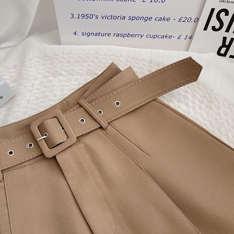 Women's Shorts Ashgaily High Waist Shorts Women Streetwear Shorts With Belt All-Match Wide Leg Bottoms Female 230424