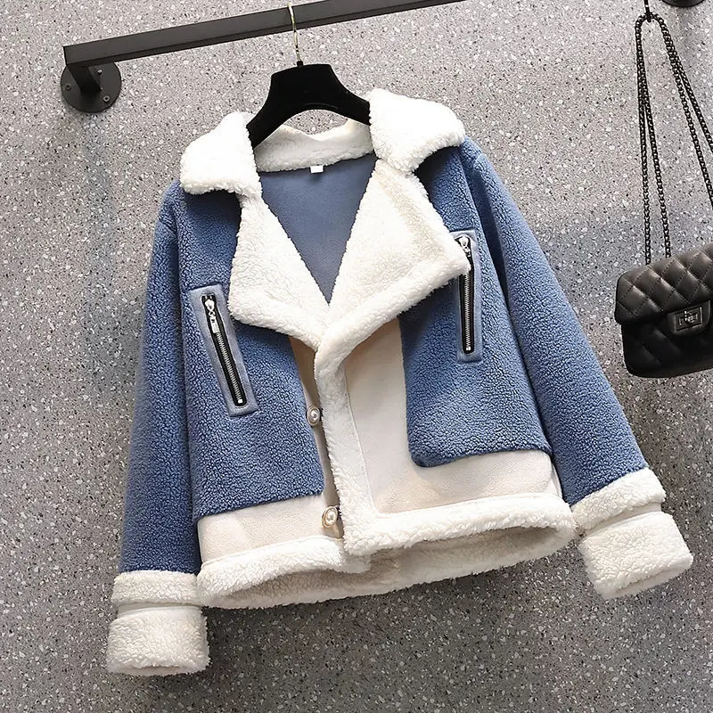 Two Piece Dress Korean Winter High end Cashmere Jacket Coat Splicing Long Sleeve Two piece Elegant Women s Dresses Suit 231123